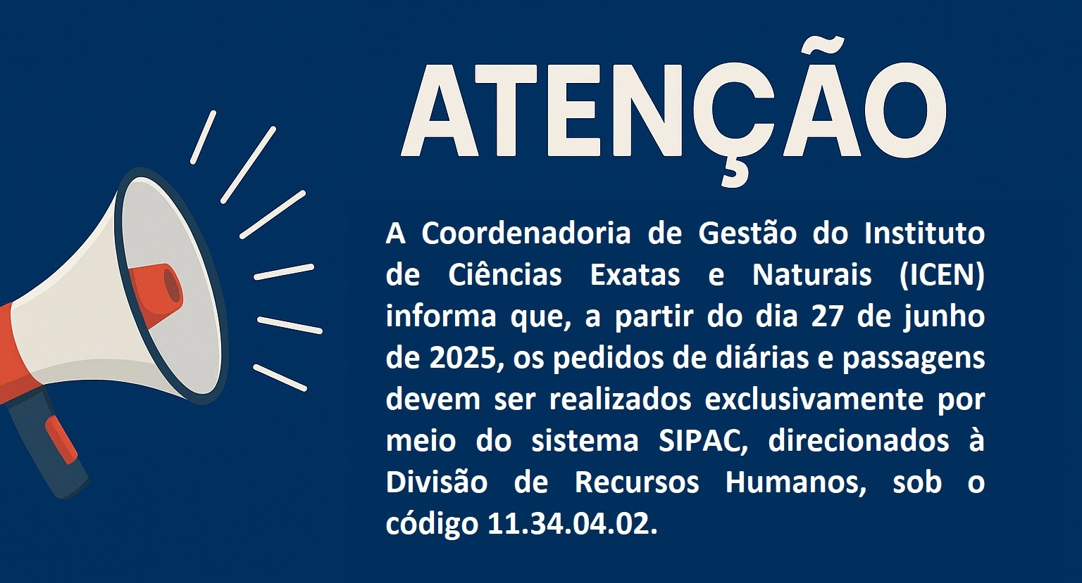 Solicitação de Diárias e Passagens do ICEN retorna ao SIPAC